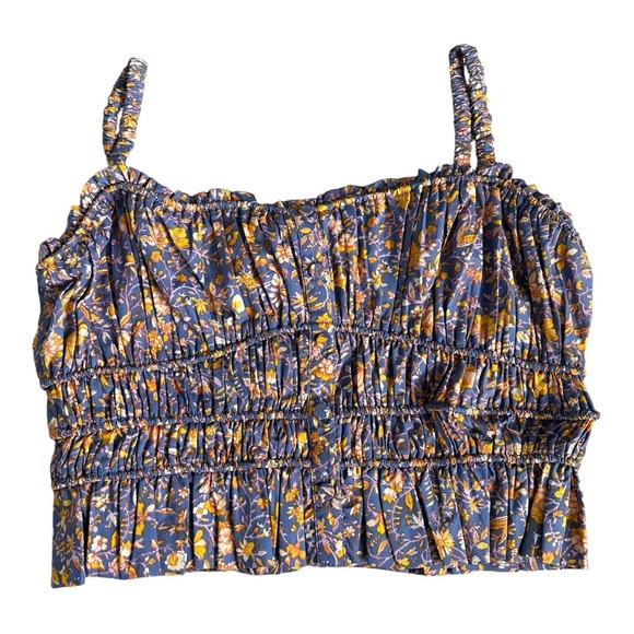 J. Crew Purple and Orange Floral Smocked Tank Top - Picture 2 of 5